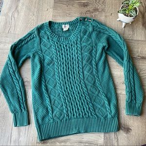 L.L. Bean Thick-Knit Button Shoulder Sweater